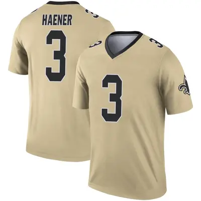 Men's Legend Jake Haener New Orleans Saints Gold Inverted Jersey
