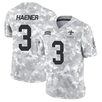 Men's Limited Jake Haener New Orleans Saints Arctic Camo 2024 Salute to Service Jersey