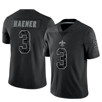 Men's Limited Jake Haener New Orleans Saints Black Reflective Jersey