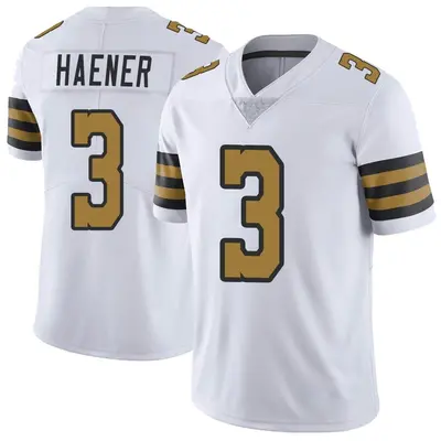 Men's Limited Jake Haener New Orleans Saints White Color Rush Jersey