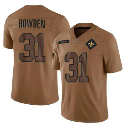 Men's Limited Jordan Howden New Orleans Saints Brown 2023 Salute To Service Jersey