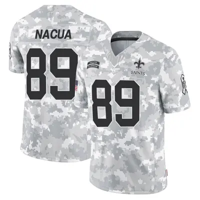 Men's Limited Samson Nacua New Orleans Saints Arctic Camo 2024 Salute to Service Jersey