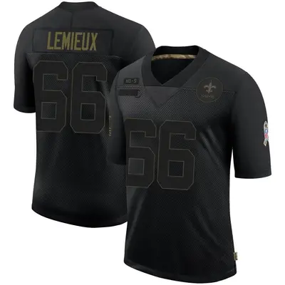 Men's Limited Shane Lemieux New Orleans Saints Black 2020 Salute To Service Jersey