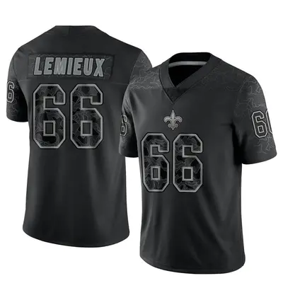 Men's Limited Shane Lemieux New Orleans Saints Black Reflective Jersey