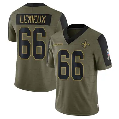 Men's Limited Shane Lemieux New Orleans Saints Olive 2021 Salute To Service Jersey