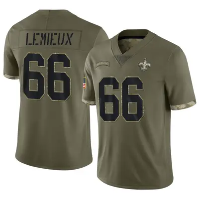 Men's Limited Shane Lemieux New Orleans Saints Olive 2022 Salute To Service Jersey