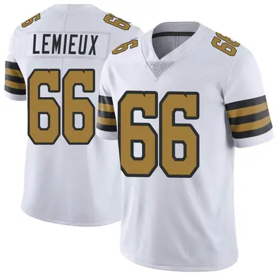 Men's Limited Shane Lemieux New Orleans Saints White Color Rush Jersey