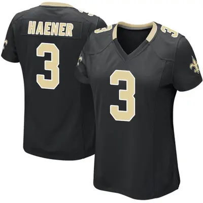 Women's Game Jake Haener New Orleans Saints Black Team Color Jersey