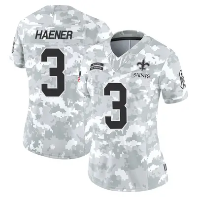 Women's Limited Jake Haener New Orleans Saints Arctic Camo 2024 Salute to Service Jersey