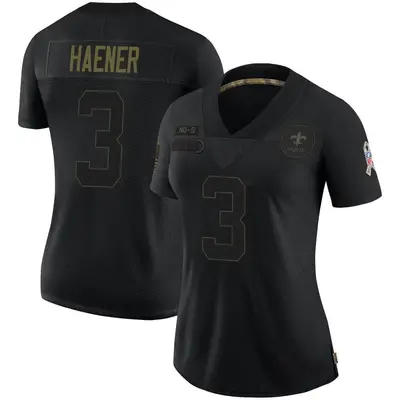 Women's Limited Jake Haener New Orleans Saints Black 2020 Salute To Service Jersey