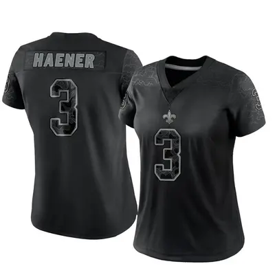 Women's Limited Jake Haener New Orleans Saints Black Reflective Jersey