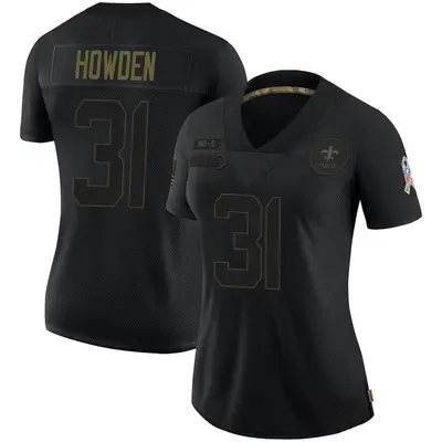Women's Limited Jordan Howden New Orleans Saints Black 2020 Salute To Service Jersey