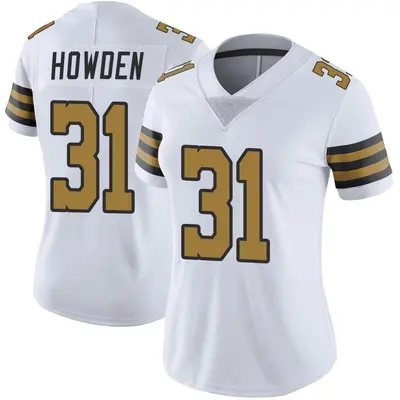 Women's Limited Jordan Howden New Orleans Saints White Color Rush Jersey