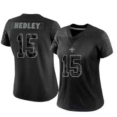Women's Limited Lou Hedley New Orleans Saints Black Reflective Jersey