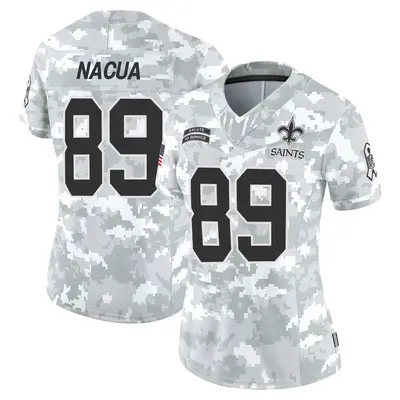 Women's Limited Samson Nacua New Orleans Saints Arctic Camo 2024 Salute to Service Jersey