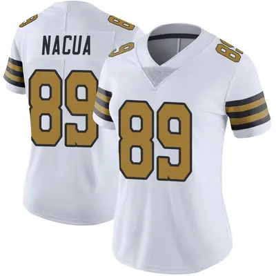 Women's Limited Samson Nacua New Orleans Saints White Color Rush Jersey