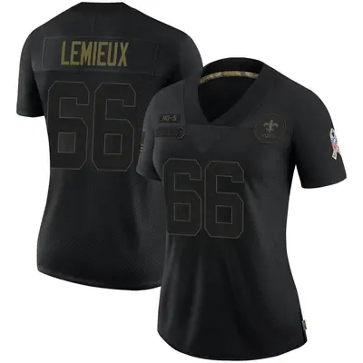 Women's Limited Shane Lemieux New Orleans Saints Black 2020 Salute To Service Jersey