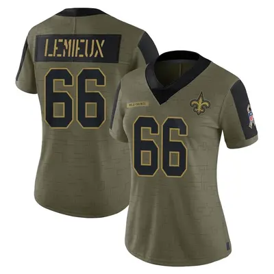 Women's Limited Shane Lemieux New Orleans Saints Olive 2021 Salute To Service Jersey