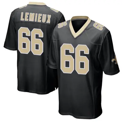 Youth Game Shane Lemieux New Orleans Saints Black Team Color Jersey