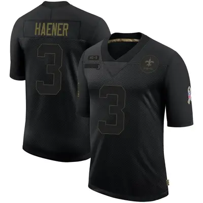Youth Limited Jake Haener New Orleans Saints Black 2020 Salute To Service Jersey