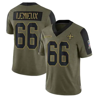 Youth Limited Shane Lemieux New Orleans Saints Olive 2021 Salute To Service Jersey
